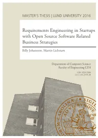 Requirements Engineering in Startups with Open Source Software Related Business Strategies