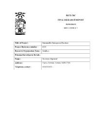 Sustainable Fumigation Practises Project Reference Number : 4303