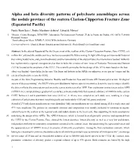 Alpha and Beta Diversity Patterns of Polychaete Assemblages Across The