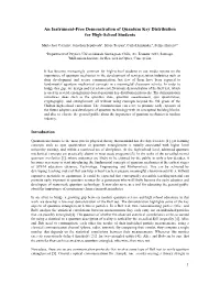 An Instrument-Free Demonstration of Quantum Key Distribution for High-School Students