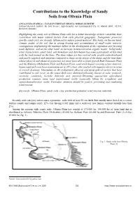 Contributions to the Knowledge of Sandy Soils from Oltenia Plain