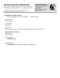 Historic Resource Nomination