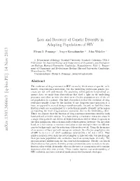 Loss and Recovery of Genetic Diversity in Adapting Populations of HIV