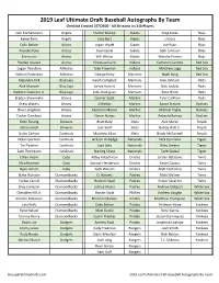2019 Leaf Ultimate Draft Baseball Checklist