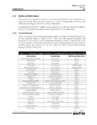 3.1.9 Wildlife and Wildlife Habitat This Section of the Document Focuses On