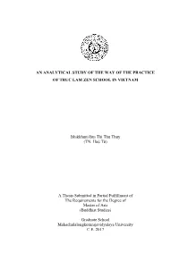 An Analytical Study of the Way of the Practice of Truc Lam Zen School in Vietnam