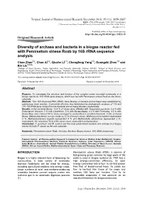 Diversity of Archaea and Bacteria in a Biogas Reactor Fed with Pennisetum Sinese Roxb by 16S Rrna Sequence Analysis
