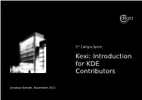 Kexi: Introduction for KDE Contributors