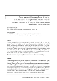Re-Conceptualizing Populism: Bringing a Multifaceted Concept