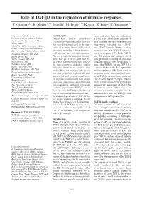 Role of TGF-Β3 in the Regulation of Immune Responses T