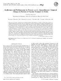Seedlessness and Parthenocarpy in Pistacia Vera L. (Anacardiaceae): Temporal Changes in Patterns of Vascular Transport to Ovules