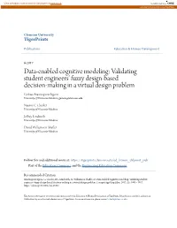 Validating Student Engineers' Fuzzy Design‐Based Decision