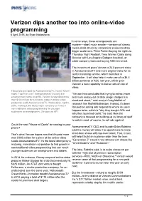 Verizon Dips Another Toe Into Online-Video Programming 6 April 2016, by Ryan Nakashima