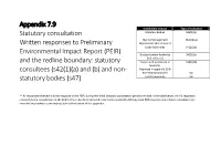 Appendix 7.9 Statutory Consultation Written