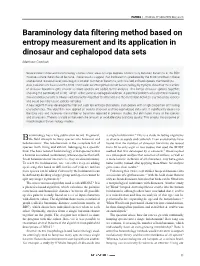Baraminology Data Filtering Method Based on Entropy Measurement and Its Application in Dinosaur and Cephalopod Data Sets