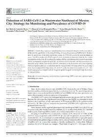 Detection of SARS-Cov-2 in Wastewater Northeast of Mexico City: Strategy for Monitoring and Prevalence of COVID-19