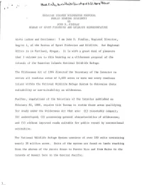 Hawaiian Islands Wilderness Proposal Public Hearing Statement by John D
