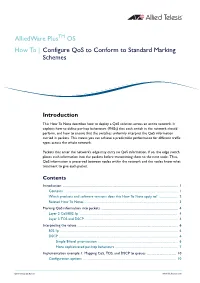 How to Configure Qos to Conform to Standard Marking Schemes