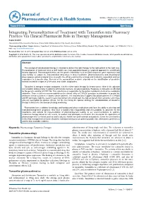 Integrating Personalization of Treatment with Tamoxifen Into