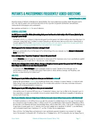Mutants & Masterminds Frequently Asked Questions