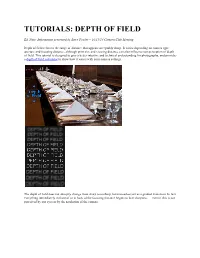 Tutorials: Depth of Field