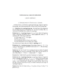 → Y Is a Map of Underlying Sets Such That for Any Open U ⊂ Y, the Preimage F −1(U) ⊂ X Is Open