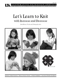4JE-02PO: Let's Learn to Knit with Increase and Decrease