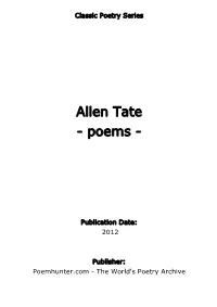 Allen Tate - Poems