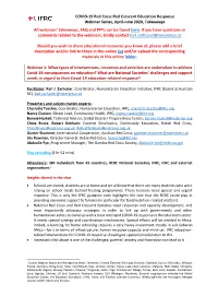 COVID-19 Red Cross Red Crescent Education Response Webinar Series, April-June 2020, Takeaways All Webinars' Takeaways, FAQ