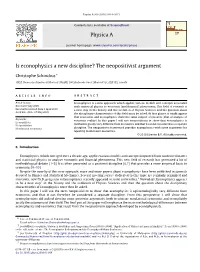 Is Econophysics a New Discipline? the Neopositivist Argument