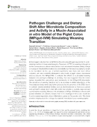 Pathogen Challenge and Dietary Shift Alter Microbiota Composition And