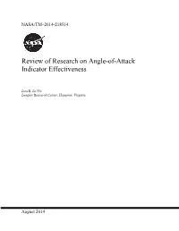Review of Research on Angle-Of-Attack Indicator Effectiveness
