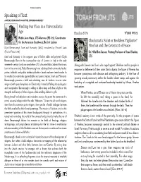 Speaking of Text a WEEKLY EXPLORATION of the JEWISH BOOKSHELF Finding Our Place in a Universalistic פינחס תשע"ח Age Pinehas 5778