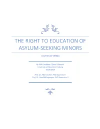 The Right to Education of Asylum-Seeking Minors