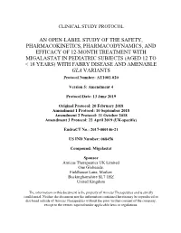An Open-Label Study of the Safety, Pharmacokinetics