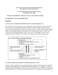 Arundo Donax Eradication and Coordination Program Development of a Monitoring Protocol