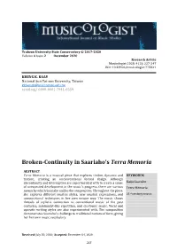 Broken-Continuity in Saariaho's Terra Memoria