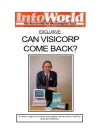 Can Visicorp Come Back?