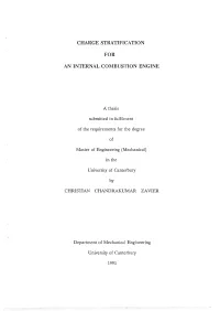 Charge Stratification for an Internal Combustion Engine