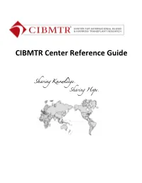CIBMTR Center Reference Guide