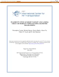 Feasibility Study of Short Takeoff and Landing Urban Air Mobility Vehicles Using Geometric Programming