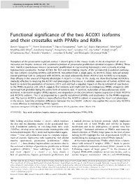 Functional Significance of the Two ACOX1 Isoforms and Their