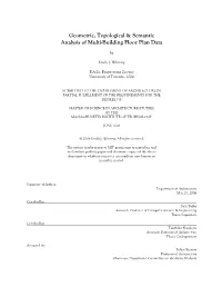 Geometric, Topological & Semantic Analysis of Multi-Building Floor
