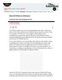 Harold Wilson Obituary