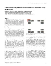 Performance Comparison of Video Encoders in Light Field Image