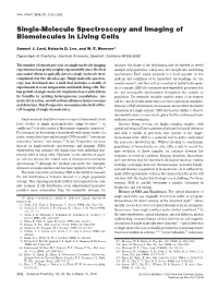 Single-Molecule Spectroscopy and Imaging of Biomolecules in Living Cells