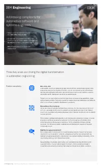 Addressing Complexity for Automotive Software and Systems Engineers