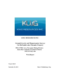 Ground Gravity and Mag Survey on Mcfaulds Lake Project