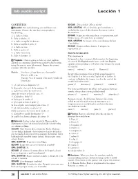 Lab Audio Script Lección 1