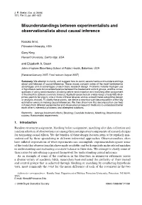 Misunderstandings Between Experimentalists and Observationalists About Causal Inference